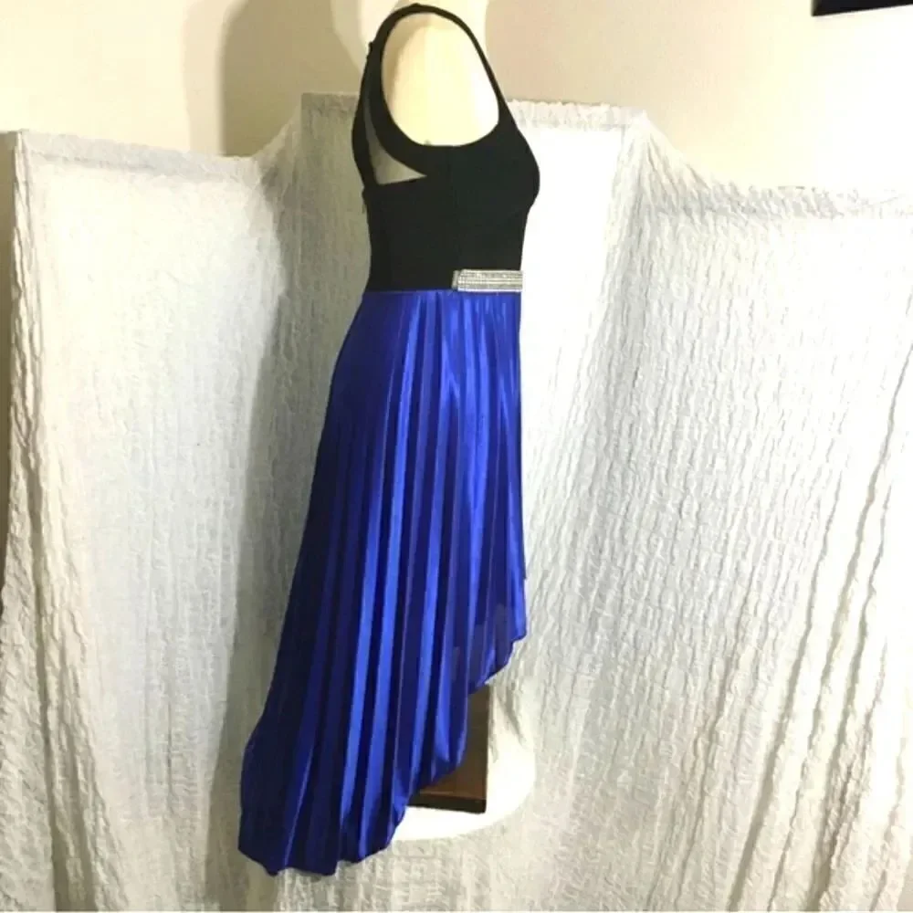Crystal Doll Black & Blue High Low Cocktail Dress Size 3